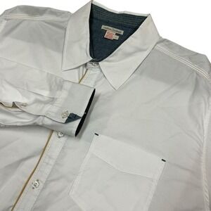 Carbon 2 Cobalt Whiteout Oxford Shirt Mens Large Long Sleeve Cotton Button Up